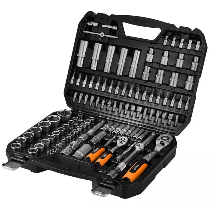 TOOL SET 110 PIECES 1/2’’ AND 1/4’’ NEO 10-211 - Комплекти вложки и тресчотки<<<Ръчни инструменти<<<Инструменти и