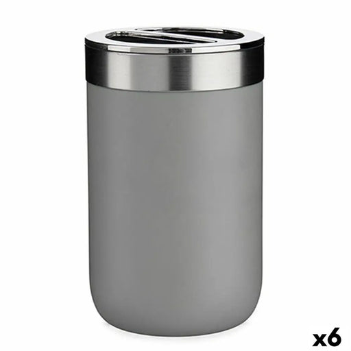 Toothbrush Holder Berilo Grey Silver Plastic 7,7 x 11,2 x 7,7 cm (6 Units) - Баня<<<Дом Градина<<<BigBuy&&&Аксесоари и