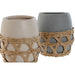 Toothbrush Holder Home ESPRIT Grey Cream Dolomite 9 x 9 x 10,5 cm (2 Units) - Баня<<<Дом Градина<<<BigBuy&&&Аксесоари и