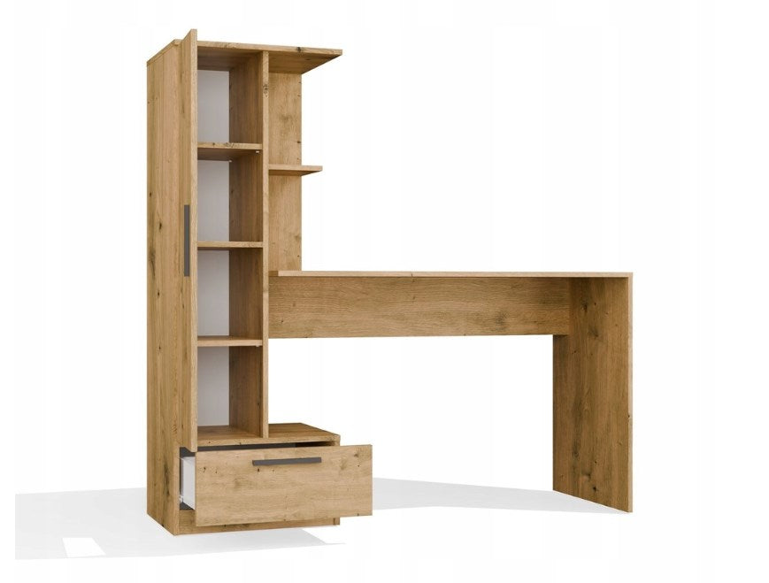 COSMO Oak Artisan Desk + Bookcase Set