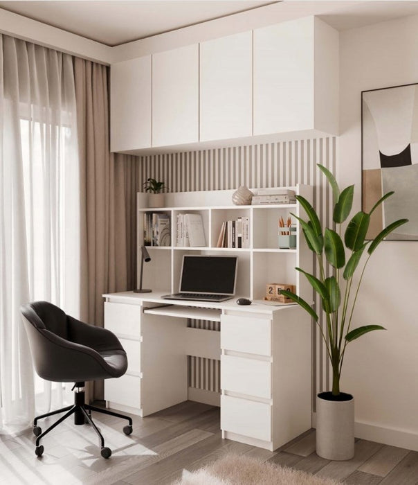 KUBA Desk Set + Extension Piece, White