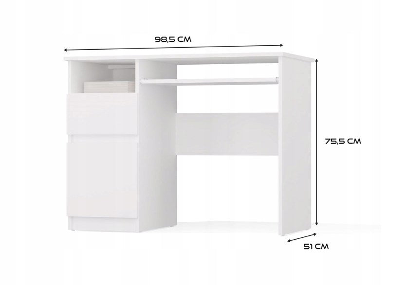 PORTO Left Desk, White