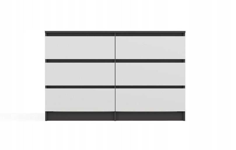 M6 MALWA CHEST OF DRAWERS 120 CM 6 DRAWERS ANTHRACITE/WHITE