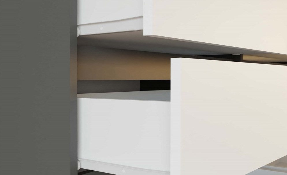 M6 MALWA CHEST OF DRAWERS 120 CM 6 DRAWERS ANTHRACITE/WHITE