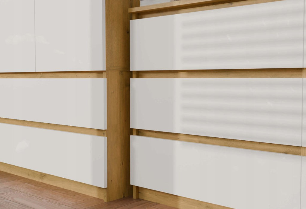 M6 MALWA CHEST OF DRAWERS 120 CM 6 DRAWERS OAK ARTISAN/WHITE