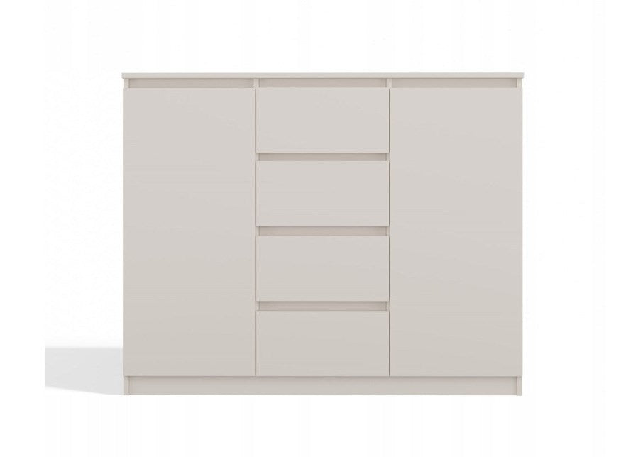 CHEST OF DRAWERS WITH 2 DOORS AND 4 DRAWERS, CASHMERE COLOUR