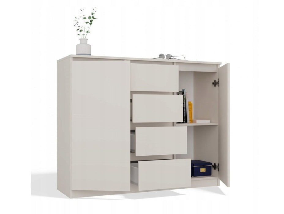 CHEST OF DRAWERS WITH 2 DOORS AND 4 DRAWERS, CASHMERE COLOUR