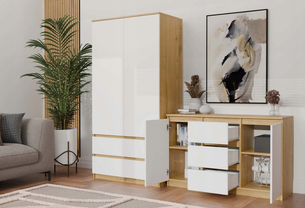 ARTISAN 2-DOOR 3-DRAWER CHEST OF DRAWERS/WHITE