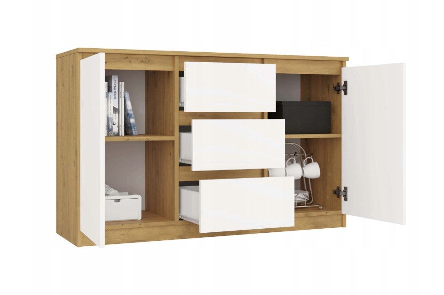 ARTISAN 2-DOOR 3-DRAWER CHEST OF DRAWERS/WHITE