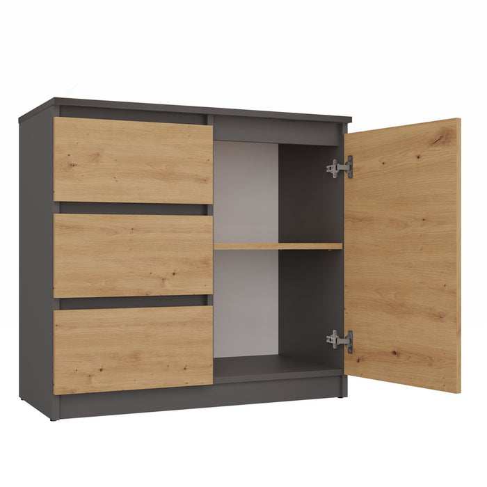 Topeshop 1D3S ANT/ART KPL chest of drawers