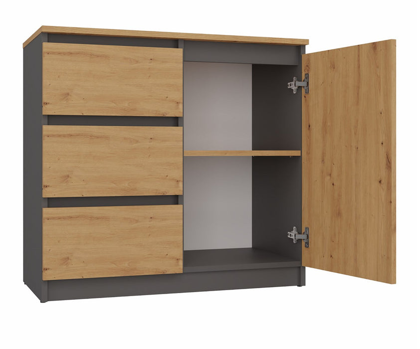 Topeshop 1D3S ANT/ART BA KPL chest of drawers