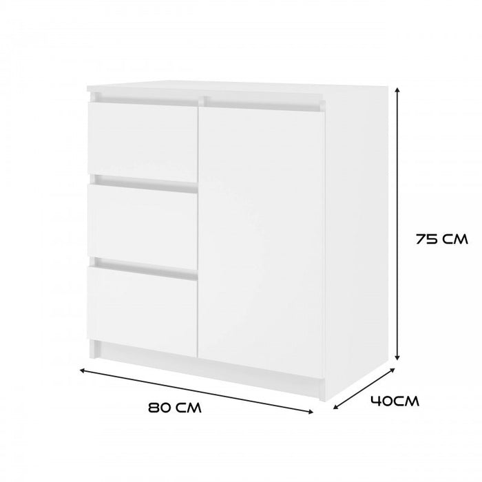 Topeshop 1D3S BIEL KPL chest of drawers