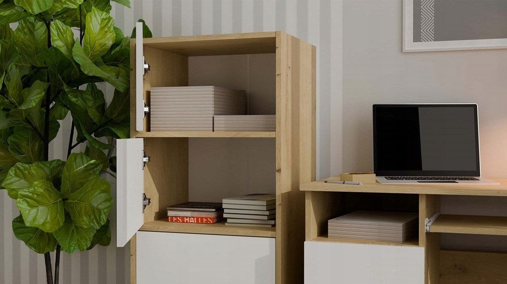 ALMA CHEST OF DRAWERS ARTISAN OAK/WHITE
