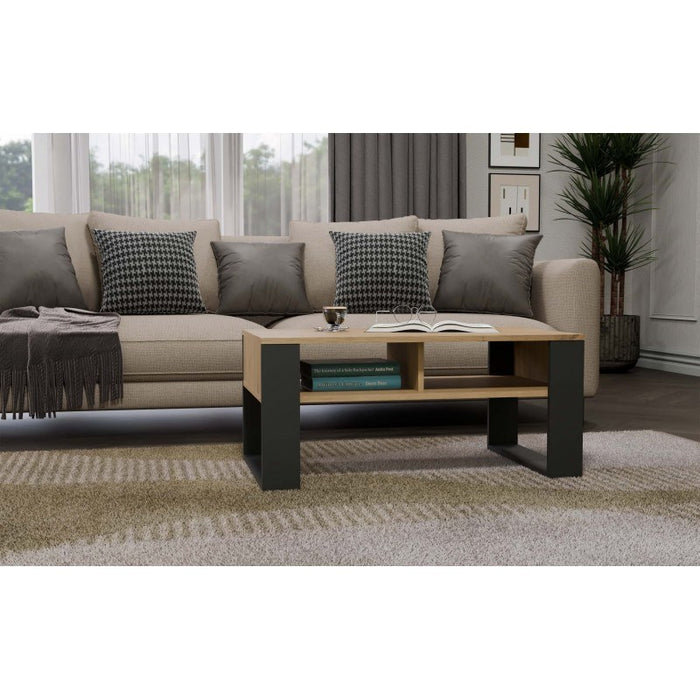 MODERN 2P ARTISAN COFFEE TABLE WITH ANTHRACITE LEG