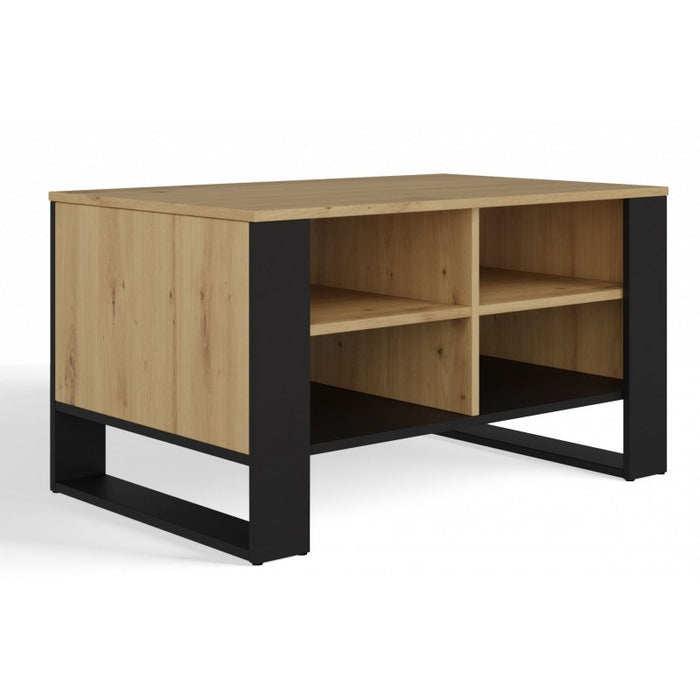 MODERN 4P ARTISAN COFFEE TABLE WITH BLACK LEGS