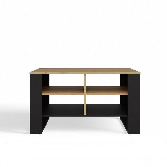 MODERN 4P ARTISAN COFFEE TABLE WITH BLACK LEGS