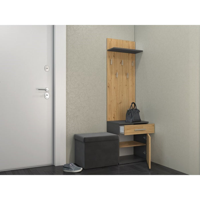 Topeshop DUO WIESZAK ANT/ART clothing hanger Anthracite, Oak