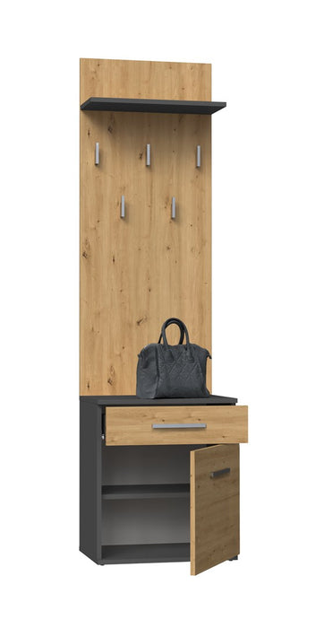 Topeshop DUO WIESZAK ANT/ART clothing hanger Anthracite, Oak