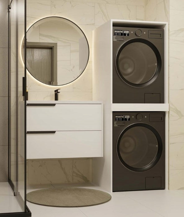 POLA TWIN WHITE WASHING MACHINE AND DRYER CABINET