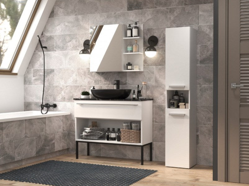 Bathroom cabinet NEL I 31x30x174 cm, matt white