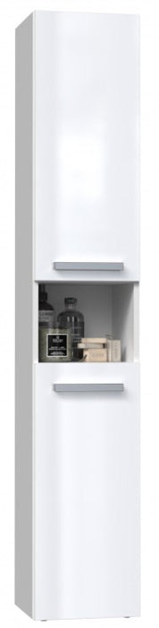 Bathroom cabinet NEL I 31x30x174 cm, white, glossy