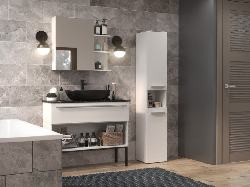 Bathroom cabinet NEL III 31x30x174 cm, matt white