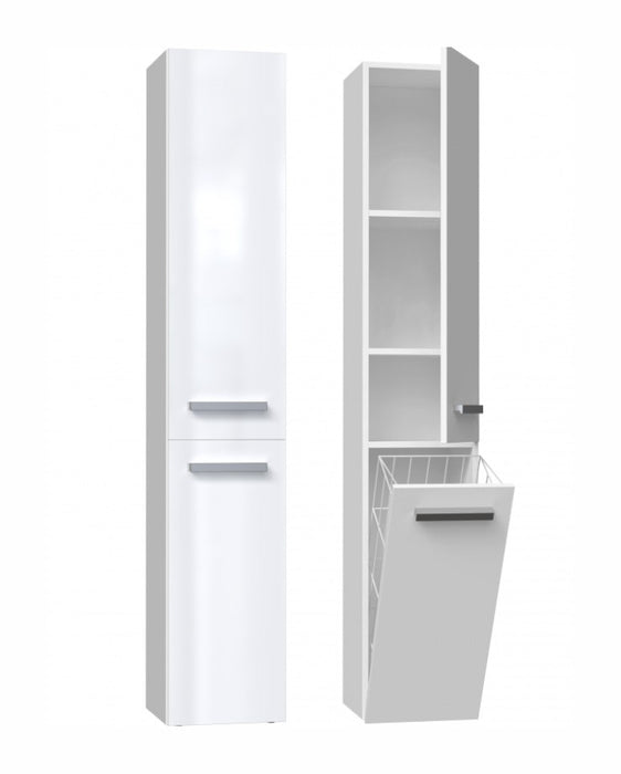 Bathroom cabinet NEL IV 31x30x174 cm, white, glossy