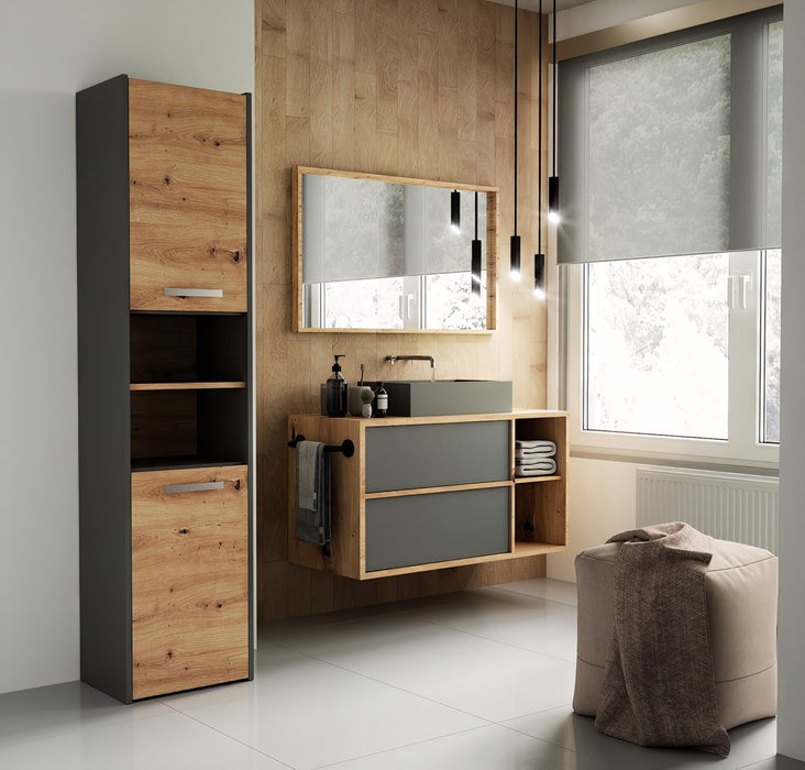 Topeshop S40 ANTRACYT/ARTISAN bathroom storage cabinet