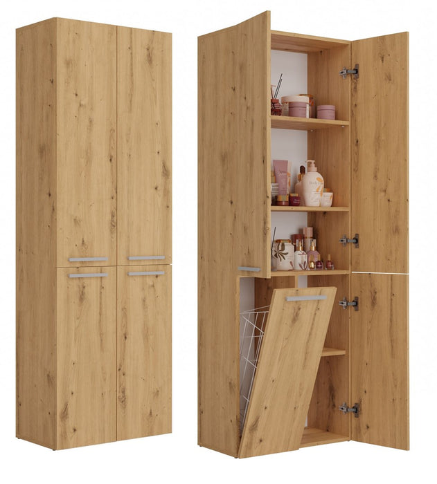 Topeshop NEL 1K DD ART KPL bathroom storage cabinet Oak