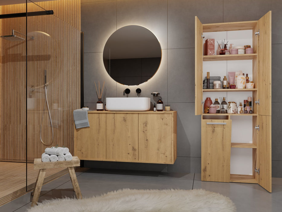 Topeshop NEL 1K DD ART KPL bathroom storage cabinet Oak