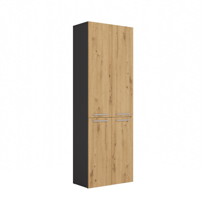 Topeshop NEL 2K DD ANT/ART KP bathroom storage cabinet Graphite, Oak