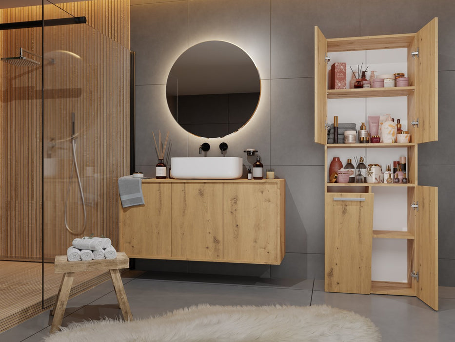 Topeshop NEL 1K DK ART KPL bathroom storage cabinet Oak