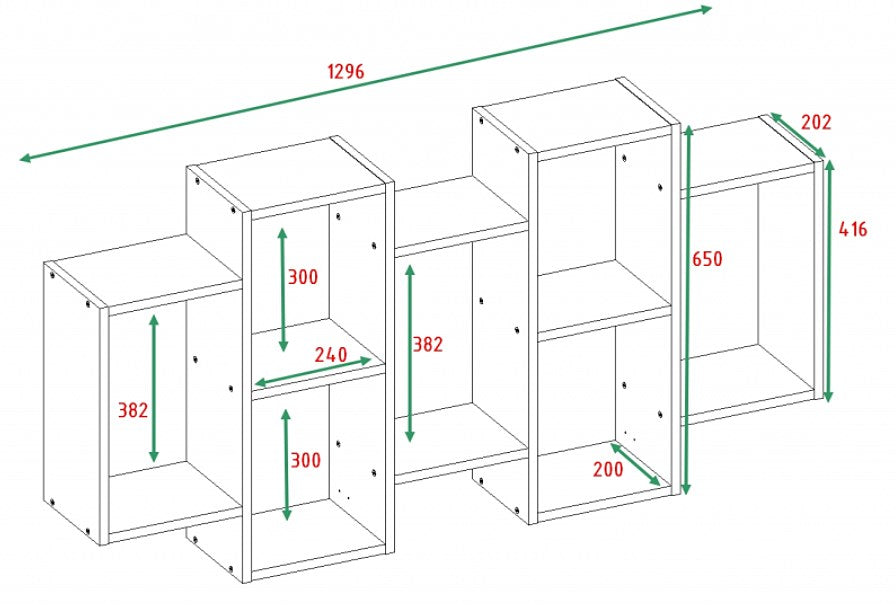 Wall-hung bookcase Bilbao 7.0 Wall Shelves White