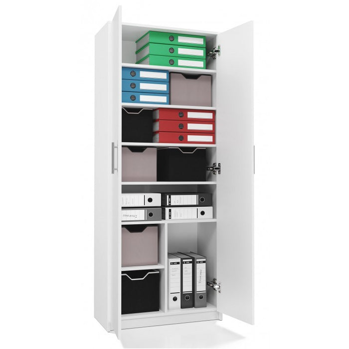 Filing cabinet OLIV 2D 74x35x180 cm, white