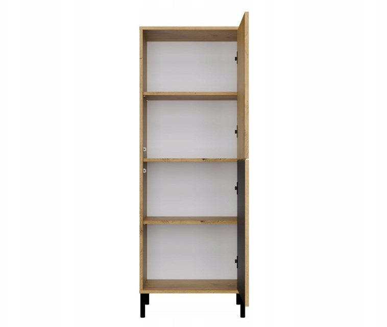 KAMARO 2DK SLIM/GŁ OAK ARTISAN DISPLAY CABINET