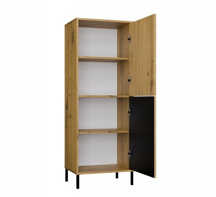 KAMARO 2DK SLIM/GŁ OAK ARTISAN DISPLAY CABINET