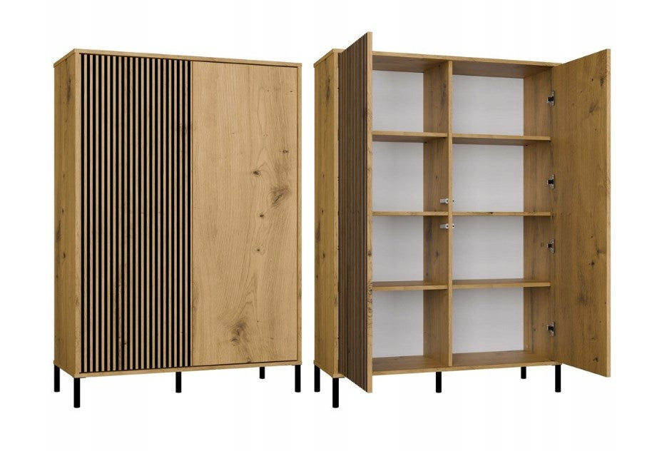 KAMARO 2DD SLIM/GŁ OAK ARTISAN DISPLAY CABINET
