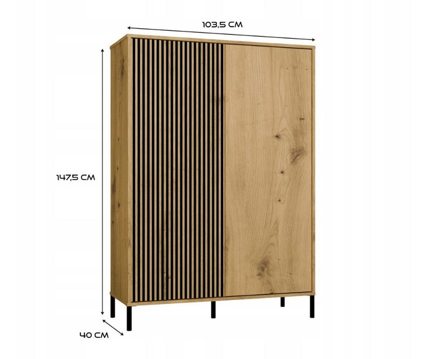 KAMARO 2DD SLIM/GŁ OAK ARTISAN DISPLAY CABINET