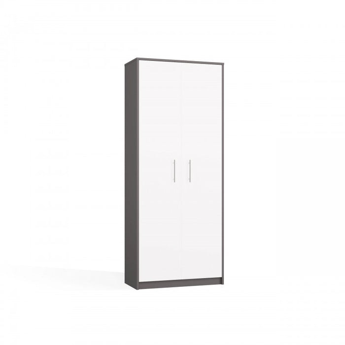 OLIV 2D CLOSED SHELVING UNIT, ANTHRACITE/WHITE SET