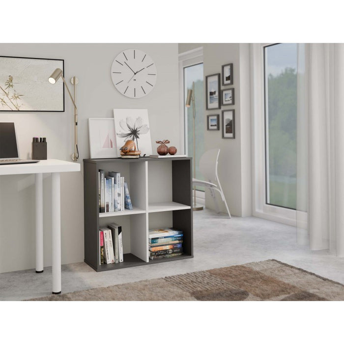 MALAX 2X2 SHELVING UNIT, ANTHRACITE/WHITE