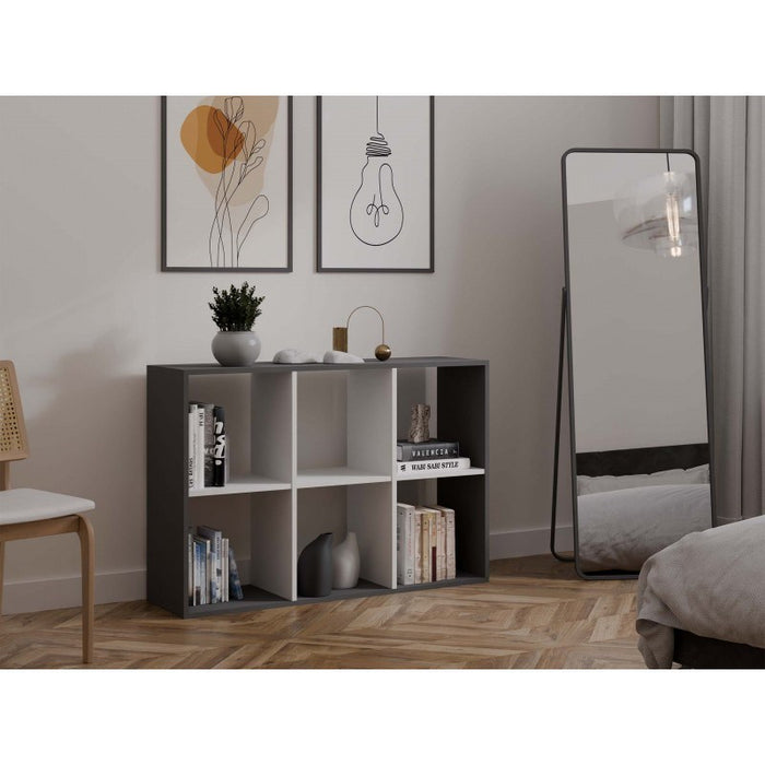 MALAX 2X3 SHELVING UNIT, ANTHRACITE/WHITE