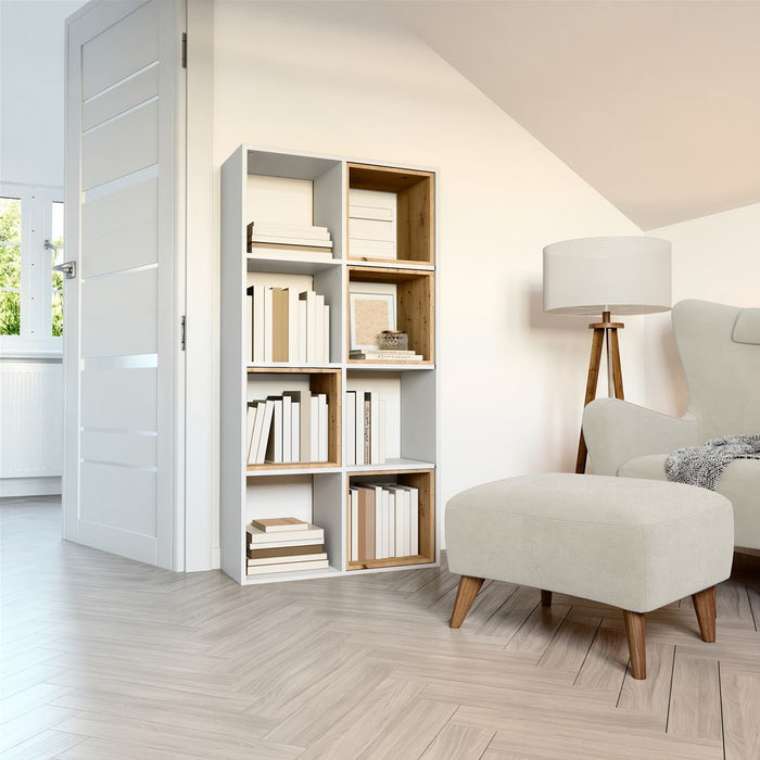 Topeshop MALAX 2X4 BIEL living room bookcase