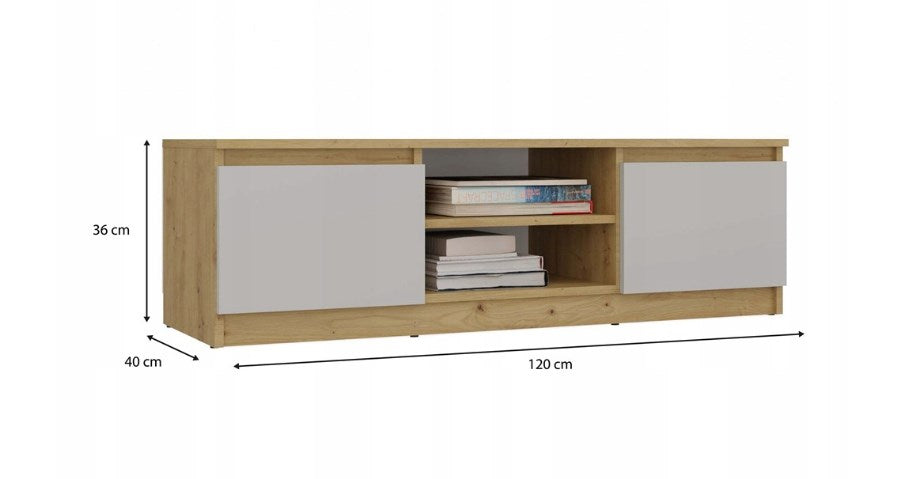 MALWA 120 TV cabinet, artisan oak/cashmere