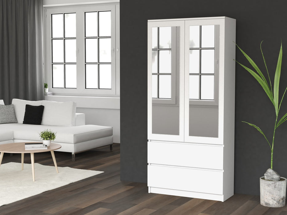 Topeshop SS-90 BIEL LUSTRO bedroom wardrobe/closet 5 shelves 2 door(s) White