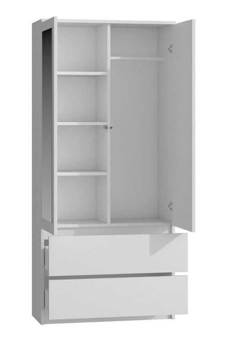 Topeshop SS-90 BIEL LUSTRO bedroom wardrobe/closet 5 shelves 2 door(s) White