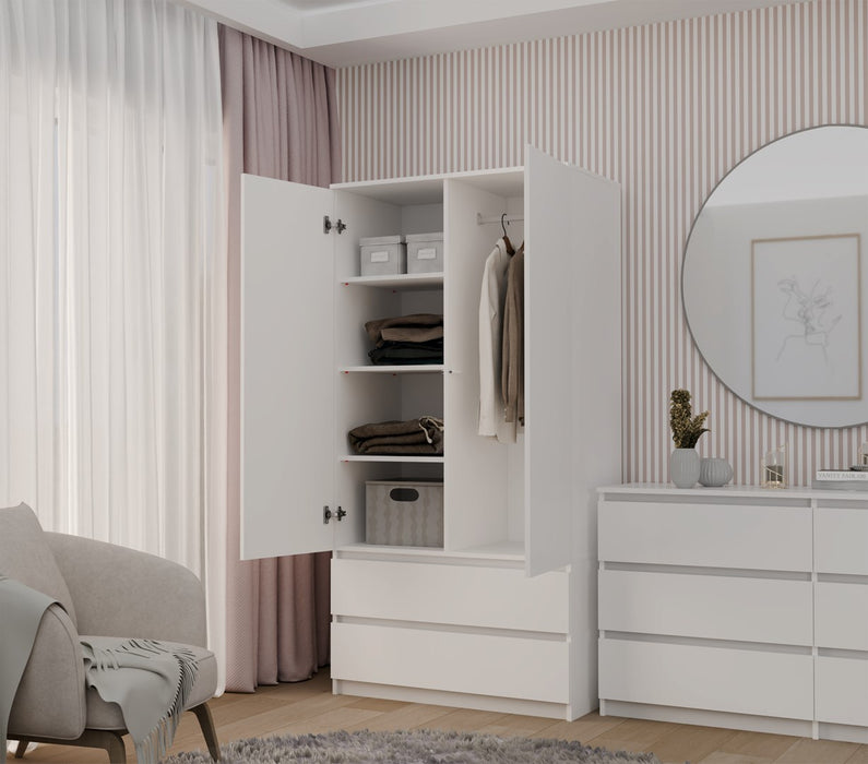 Topeshop SZAFA MALWA B bedroom wardrobe/closet 5 shelves 2 door(s) White