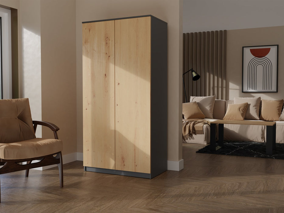 Topeshop SD-90 ANT/ART KPL bedroom wardrobe/closet 7 shelves 2 door(s)