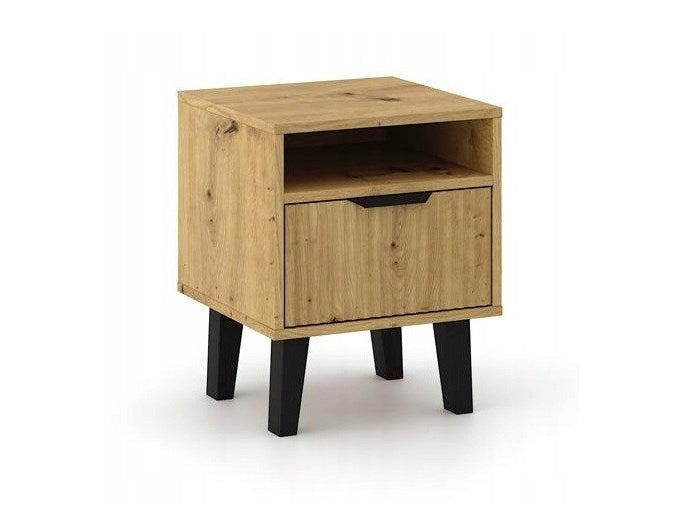 SCANDI 1S SLIM OAK ARTISAN BEDSIDE TABLE