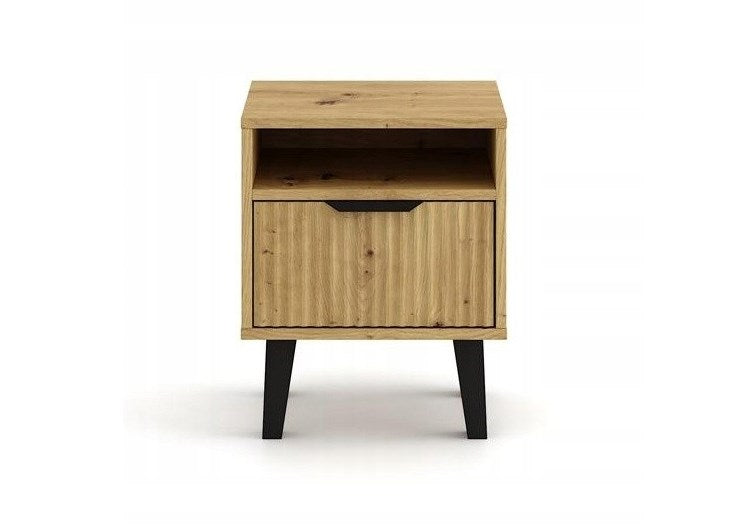 SCANDI 1S SLIM OAK ARTISAN BEDSIDE TABLE