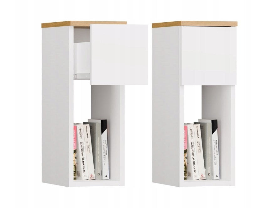 GALAX 20/1S WHITE/ARTISAN BEDSIDE TABLE